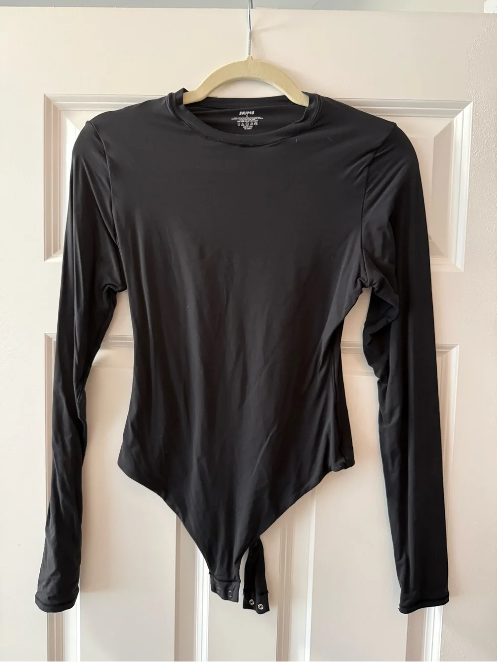 SKIMS Black Long Sleeve Bodysuit